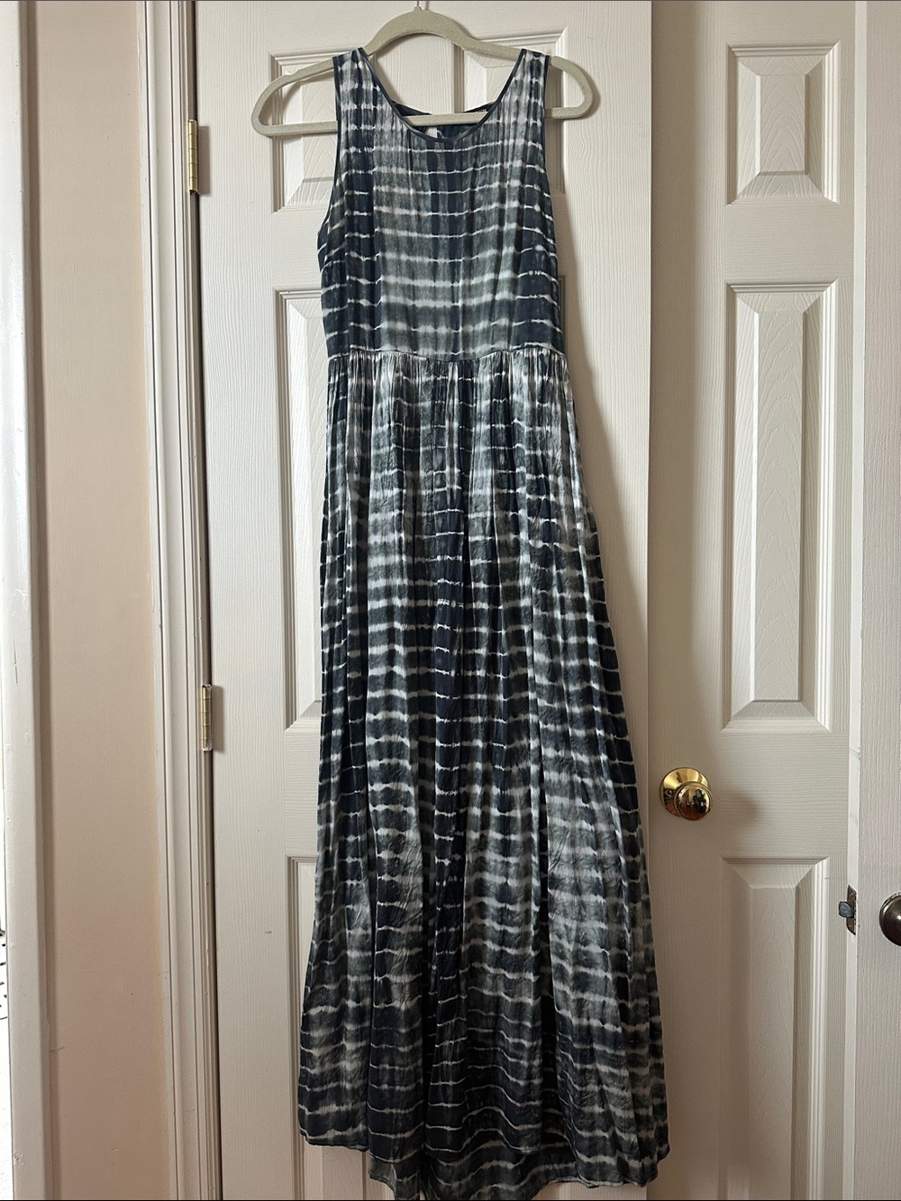 Neuw Black & White Tie-Dye Sleeveless Maxi Dress